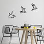 Wallity Oragami Accesorio de Pared de Madera Decorativa Negro Pack de 3